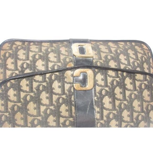 Dior Two Way Belt Purse Gold CD Accent Removable Strap Black Grey Trotter Print - Picture 11 of 12